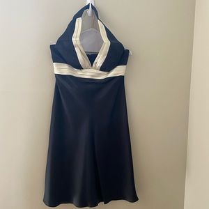 Women’s Black & Cream Halter Cocktail Dress